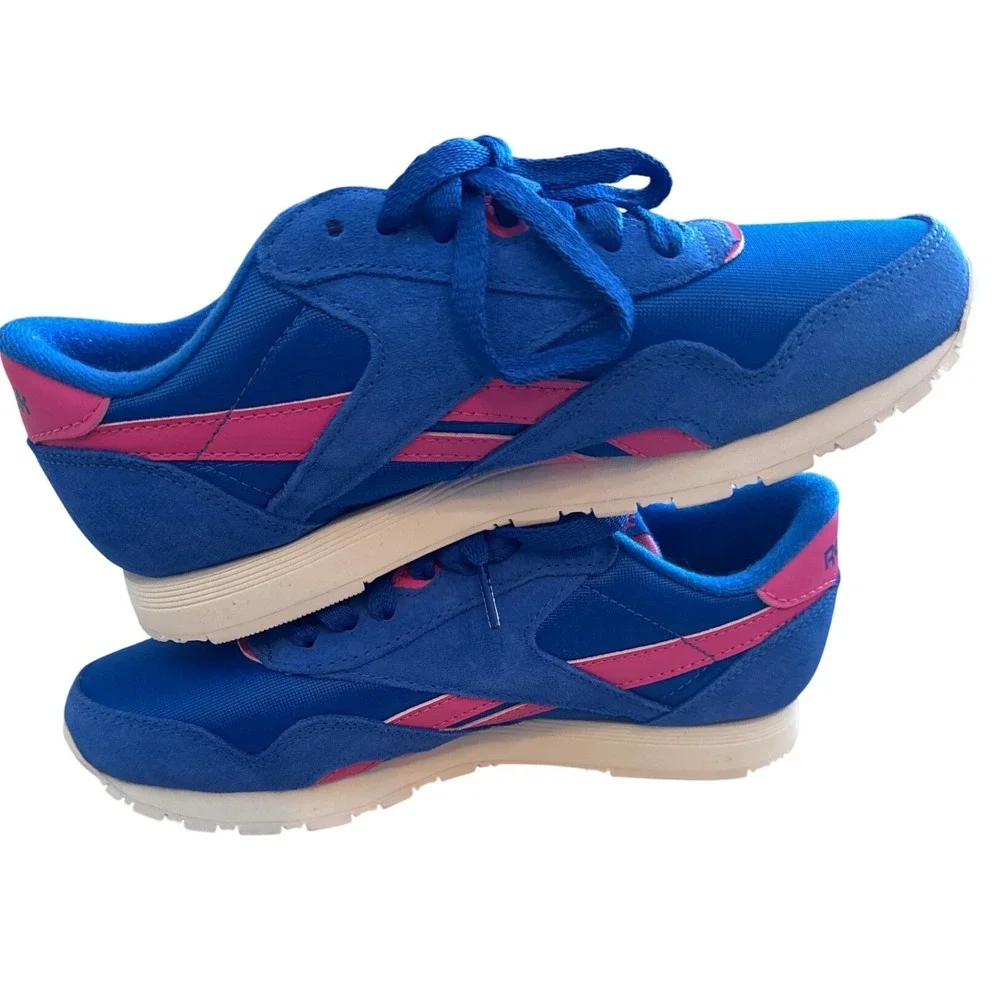 Reebok‎ Classic Nylon Women's Sneakers Blue Pink 100209690 Size 6 NEW